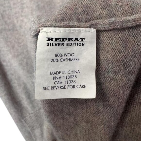 Repeat Silver Edition cowl neck mini sweater dress grey women's size M - Picture 7 of 7